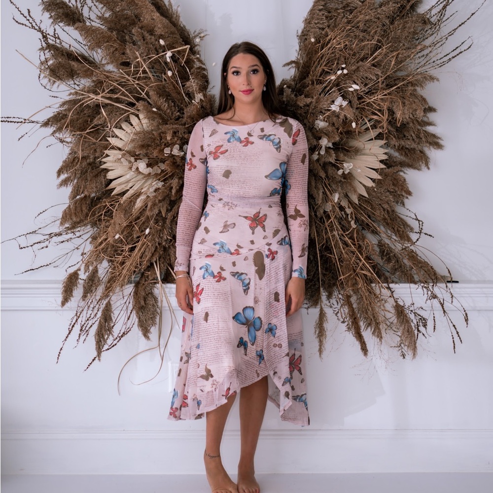 Floral Print Pink Dress